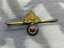 Load image into Gallery viewer, British Army Royal London Fusiliers Regiment Gilt &amp; Enamel Sweetheart Brooch
