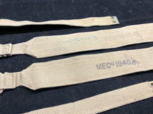 Load image into Gallery viewer, Original WW2 British Army 37 Pattern Khaki L-Straps Webbing - Wartime Dated 1940
