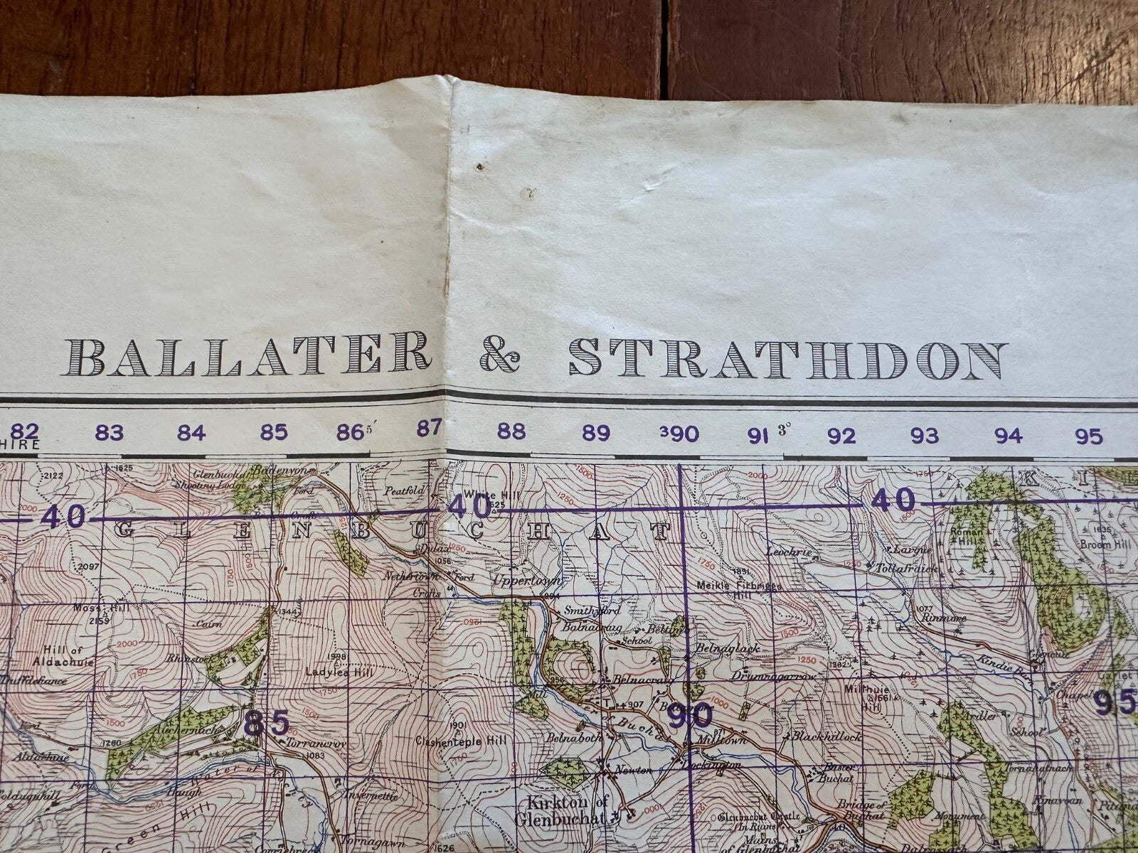 Original WW2 British Army OS Map of Scotland - Ballater & Strathdon - The Militaria Shop