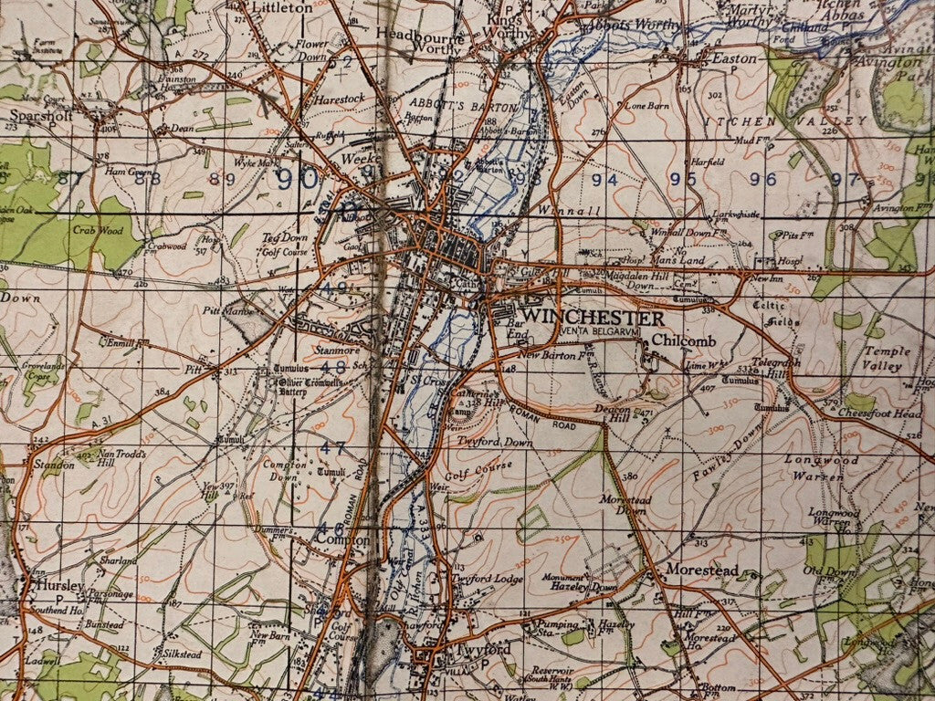 Original WW2 British Army GSGS OS Map of England - Winchester - The Militaria Shop