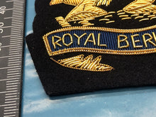 Load image into Gallery viewer, British Army Bullion Embroidered Blazer Badge - Royal Berkshire
