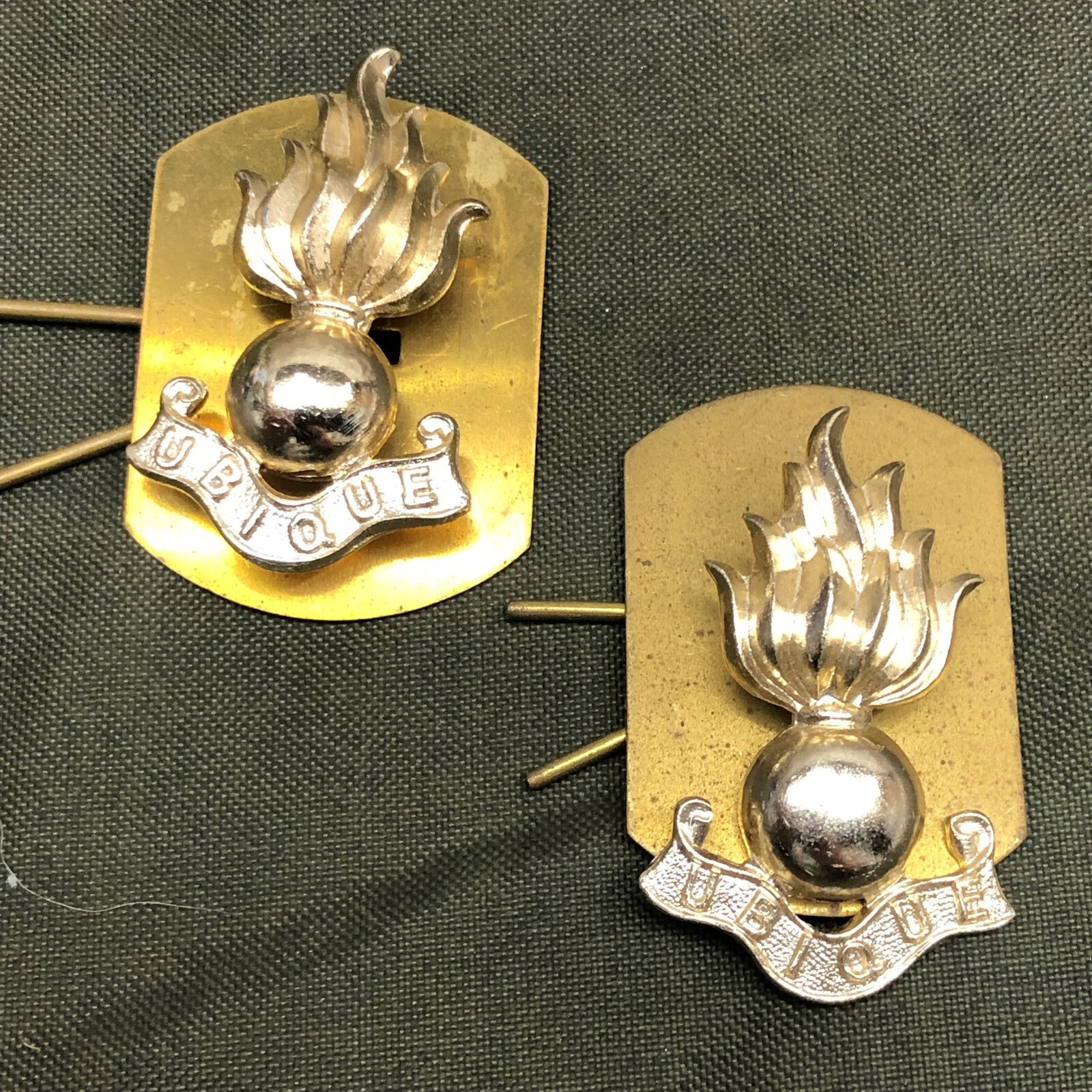 ピンバッジ Army Enlisted Collar Pin: Infantry - type I, gilt PIN back, 1920's