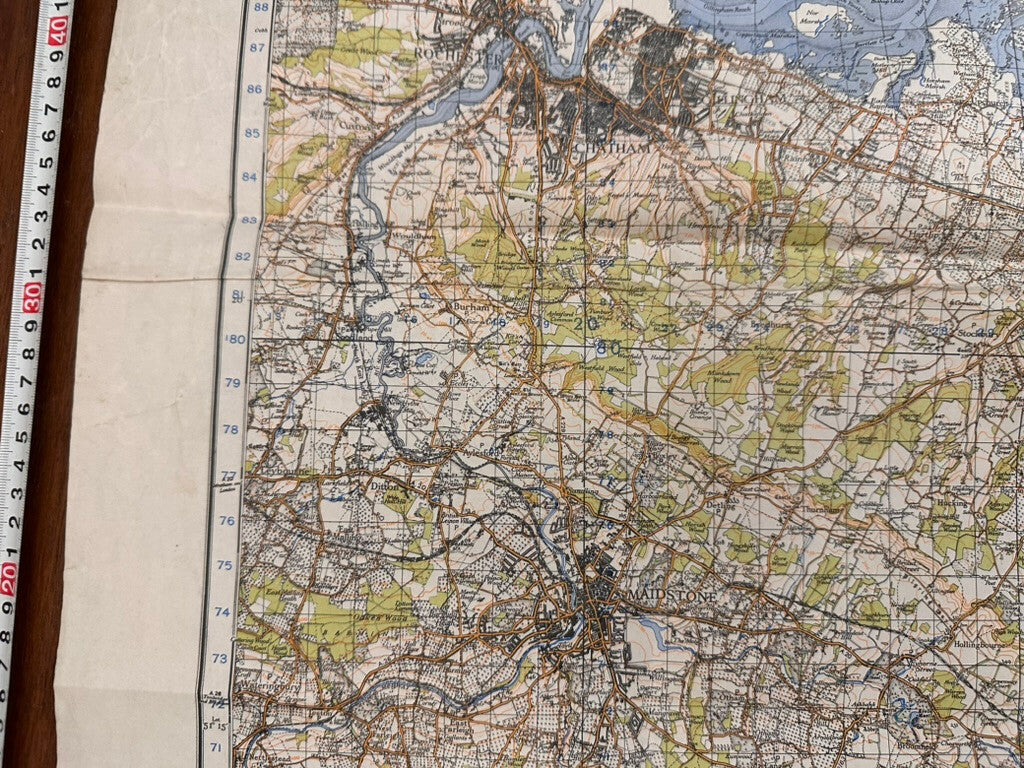 Original WW2 British Army GSGS OS Map of Great Britain - Chatham & Maidstone - The Militaria Shop
