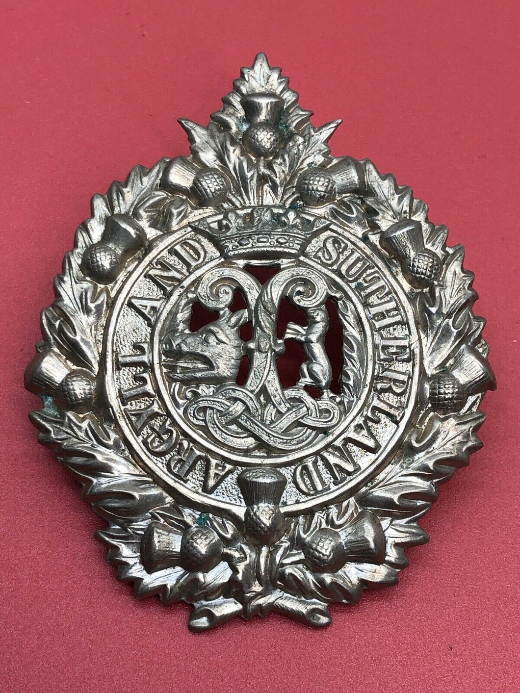 Original WW2 British Army Cap Badge - Argyll & Sutherland Highlanders