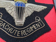 Load image into Gallery viewer, British Army Bullion Embroidered Blazer Badge - Parachute Regiment - Kings Crown
