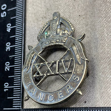 Load image into Gallery viewer, Original WW2 British Army 24th Lancers Cap Badge
