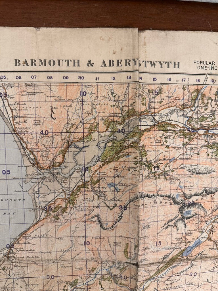 Original WW2 British Army GSGS OS Map of Wales - Barmouth & Aberystwyth - The Militaria Shop
