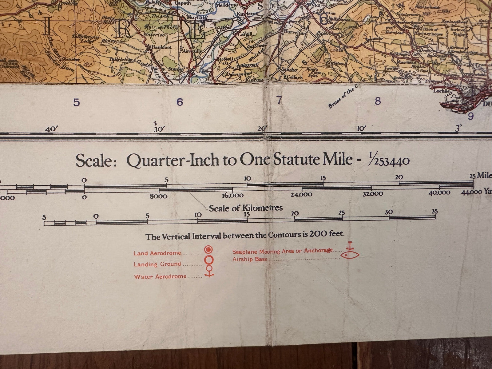 Original WW2 British Army RAF Navy Base Map of Scotland - The Eastern Highlands - The Militaria Shop