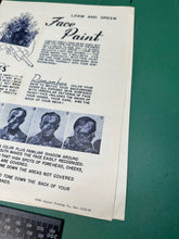 Load image into Gallery viewer, Original WW2 US Army Face Paint Instruction Sheet
