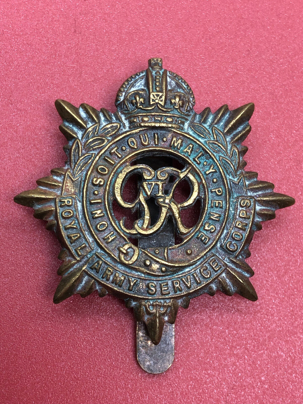 Original WW2 British Army Cap Badge - Royal Army Service Corps RASC