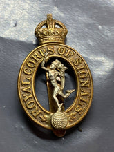 Load image into Gallery viewer, Original WW2 British Army Royal Corps of Signals Cap Badge
