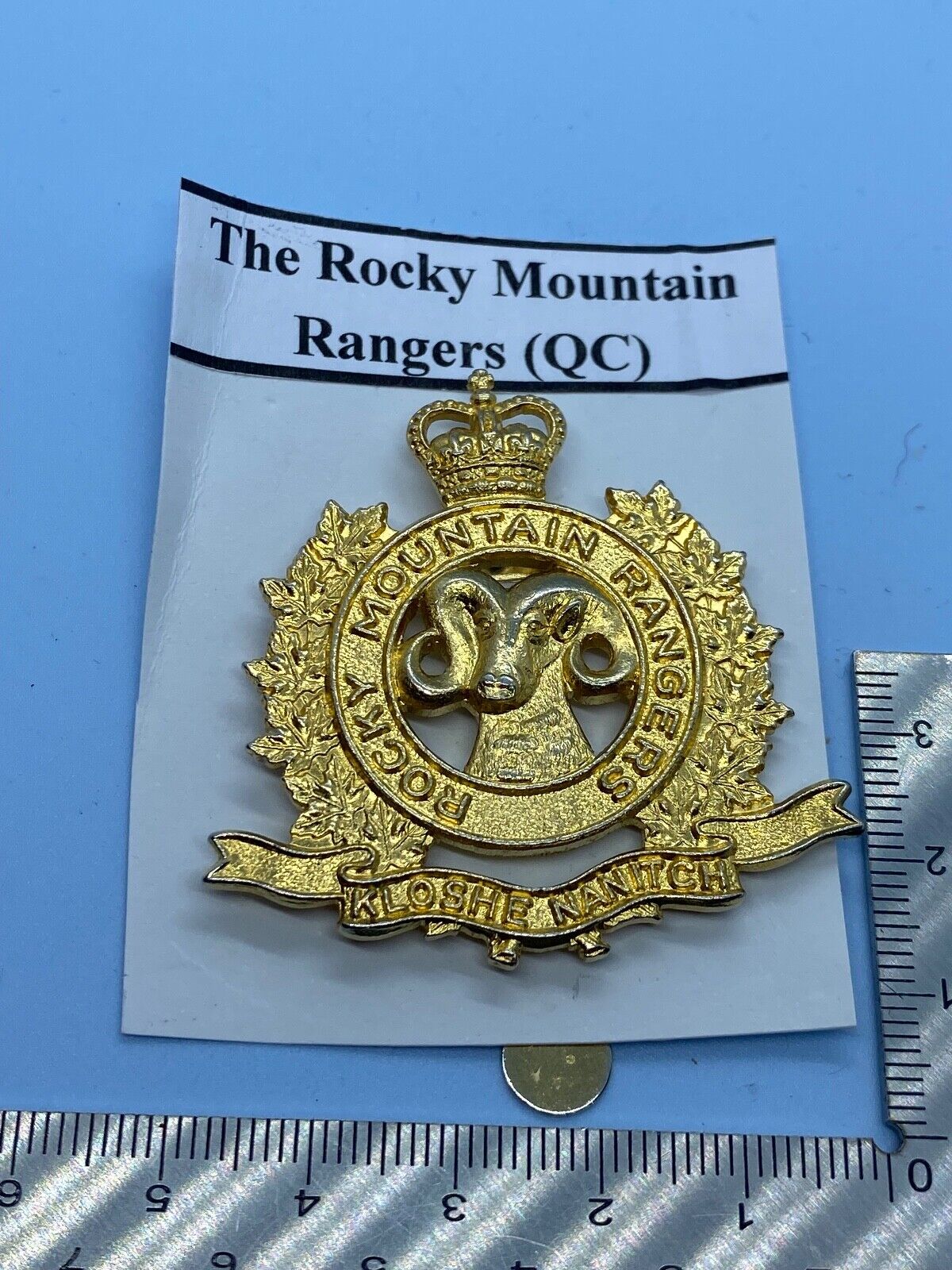 Original Canadian Army The Rocky Mountain Rangers Regiment Cap Badge - The Militaria Shop