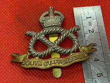 Load image into Gallery viewer, Original British Army WW1 / WW2 - South Staffordshire Regiment Cap Badge

