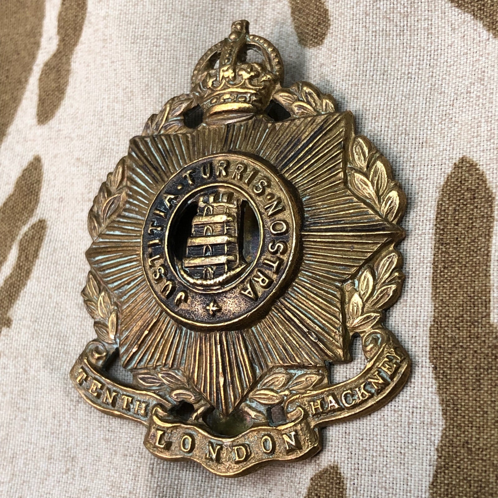 Original WW1 British Army Regimental Cap Badge 10th (County of London) Battalion - The Militaria Shop