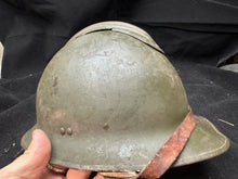 Load image into Gallery viewer, Original WW2 French Army M1926 Adrian Helmet Complete - Rare Large Size
