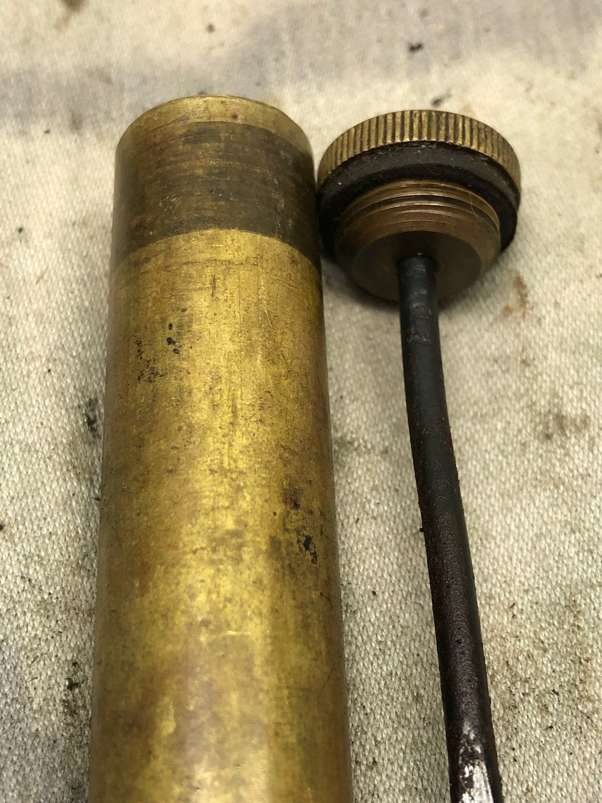 Original WW1 British Army SMLE Enfield Brass Oil Bottle - EFD Marked - The Militaria Shop
