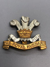 Load image into Gallery viewer, Original WW2 British Army The Royal Hussars Cap Badge
