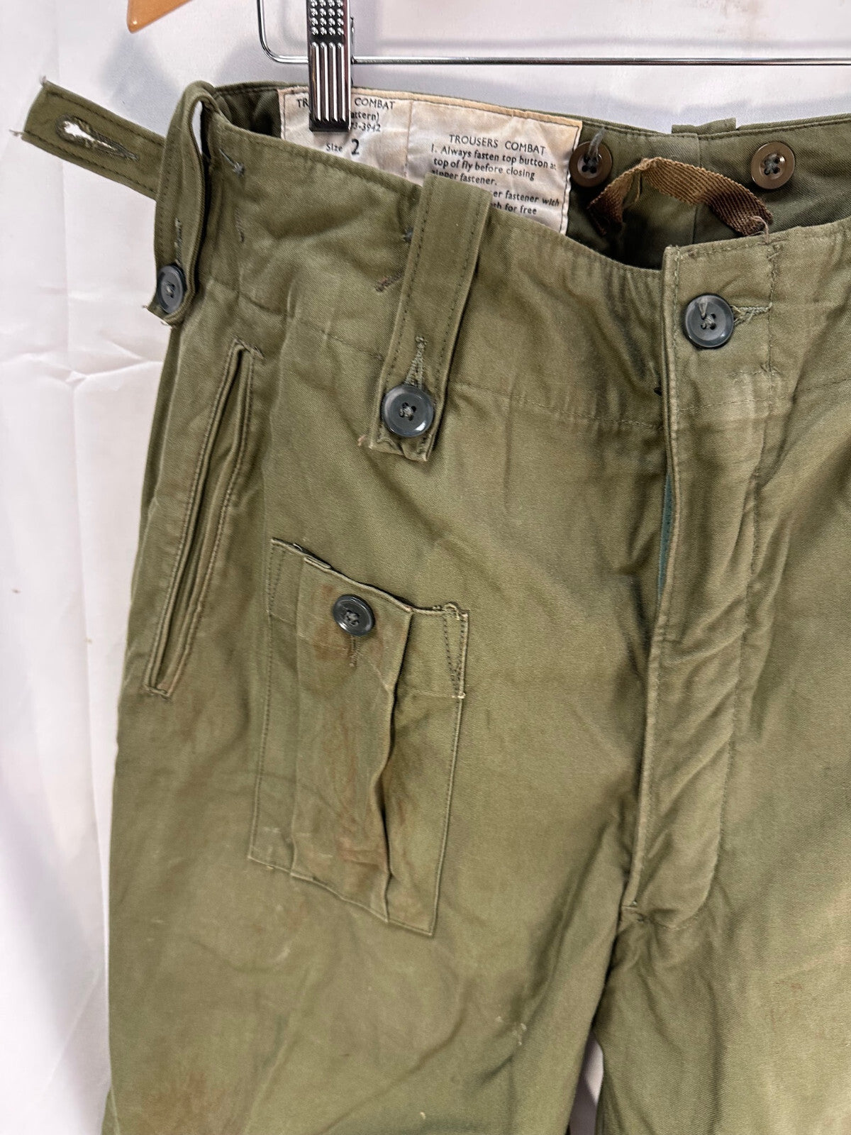 Genuine British Army 1960 Pattern Combat Trousers OD Green - Size 2 - 33" Waist - The Militaria Shop