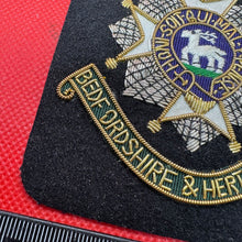 Load image into Gallery viewer, British Army Bullion Embroidered Blazer Badge - Bedfordshire &amp; Hertfordshire Reg
