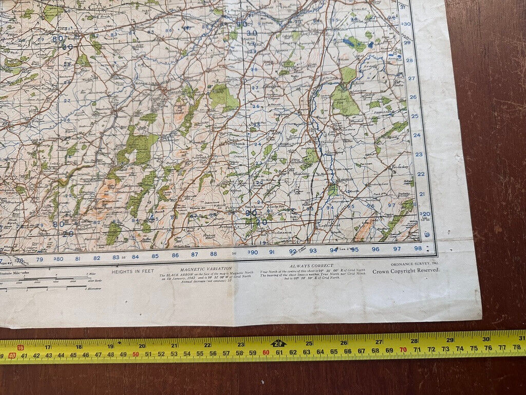 Original WW2 British Army GSGS Map of England & Wales - Shrewsbury & Welshpool - The Militaria Shop
