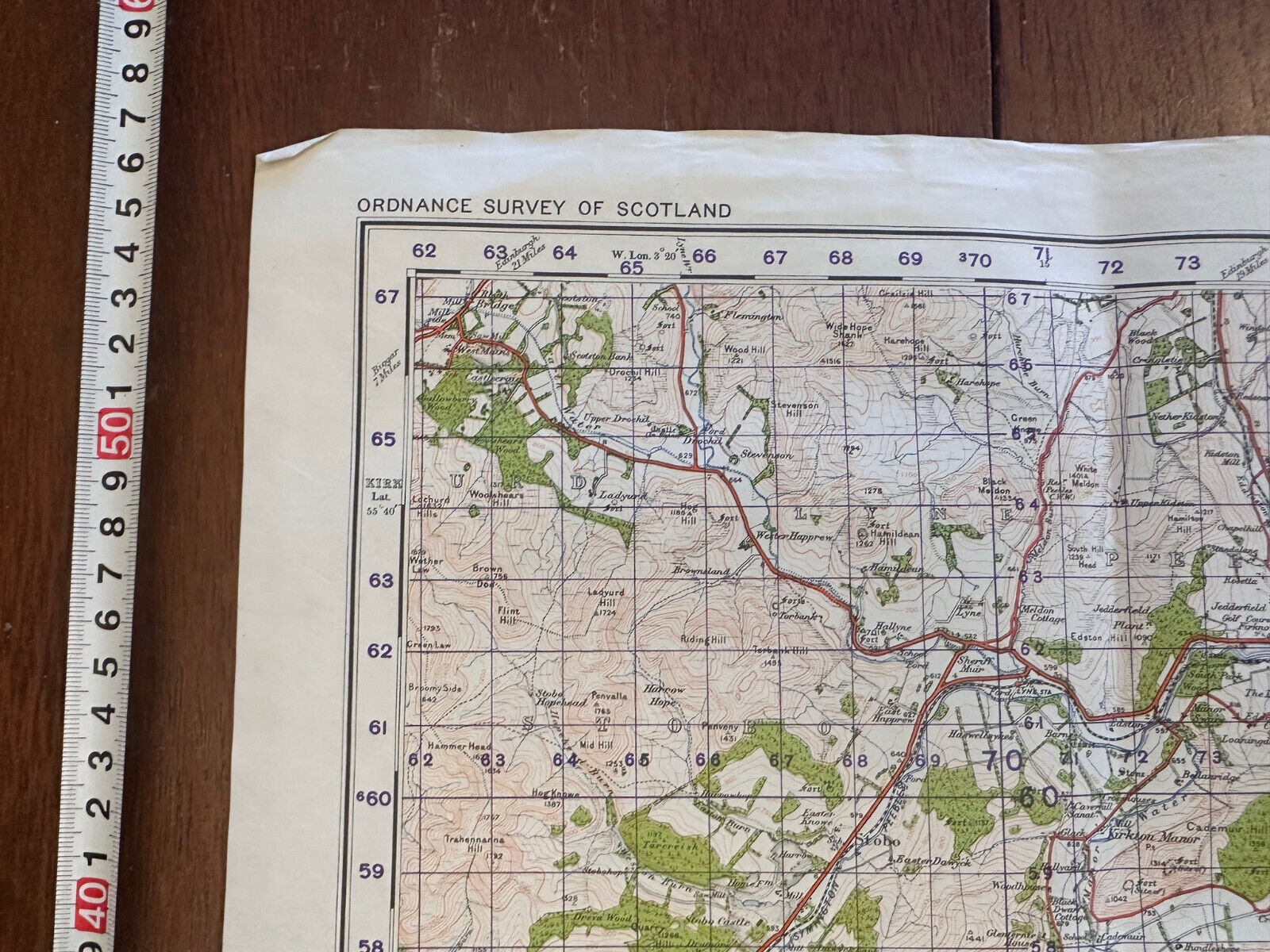 Original WW2 British Army GSGS Map of Scotland - Peebles & Galashiels - The Militaria Shop