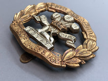 Load image into Gallery viewer, Original WW2 British Army South Lancashire Prince of Wales&#39;s Volunteer Cap Badge
