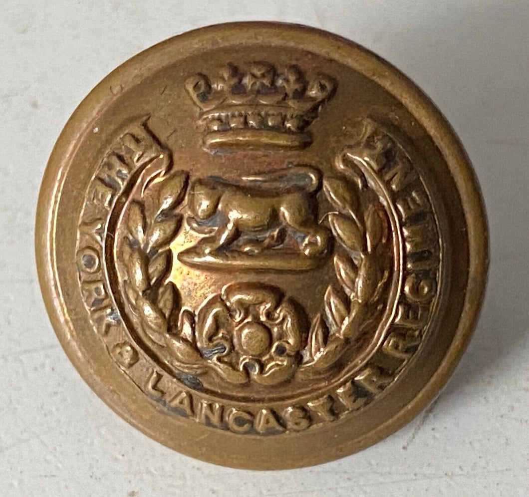 Victorian Crown York & Lancashire Regiment epaulette/pocket button - approx 18mm