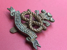 Load image into Gallery viewer, Original WW2 British Army North Stafford Regiment Cap Badge
