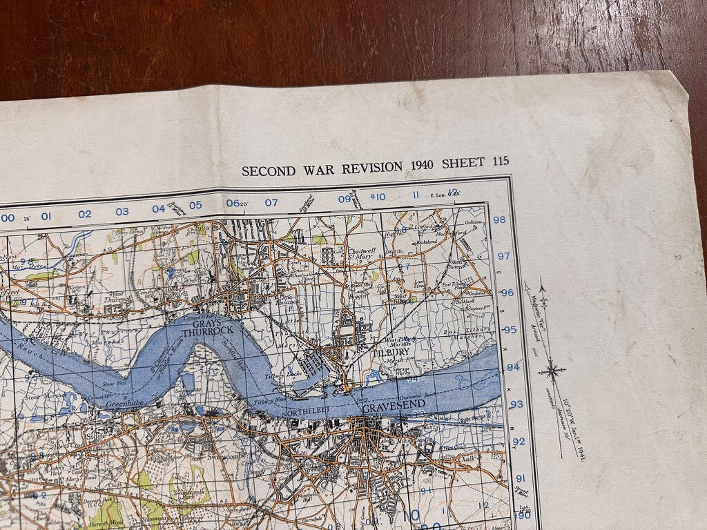 Original WW2 British Army GSGS OS Map of Great Britain - S.E London & Sevenoaks - The Militaria Shop