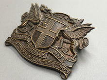 Load image into Gallery viewer, Original WW1 British Army City of London Volunteer Corps Cap Badge
