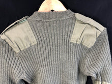 Load image into Gallery viewer, British Army Olive Jersey Utility Jumper Elbow Patches Wool Pullover - Size 2
