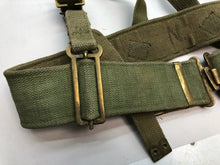 Load image into Gallery viewer, Original WW2 British Army 37 Pattern Belt &amp; Shoulder Straps Set - 38&quot; Waist
