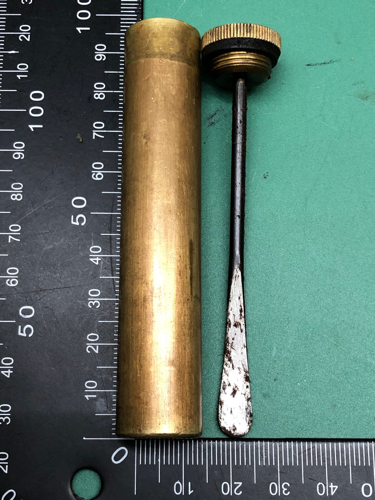 Original WW1 British Army SLME Lee Enfield Brass Oil Bottle - The Militaria Shop