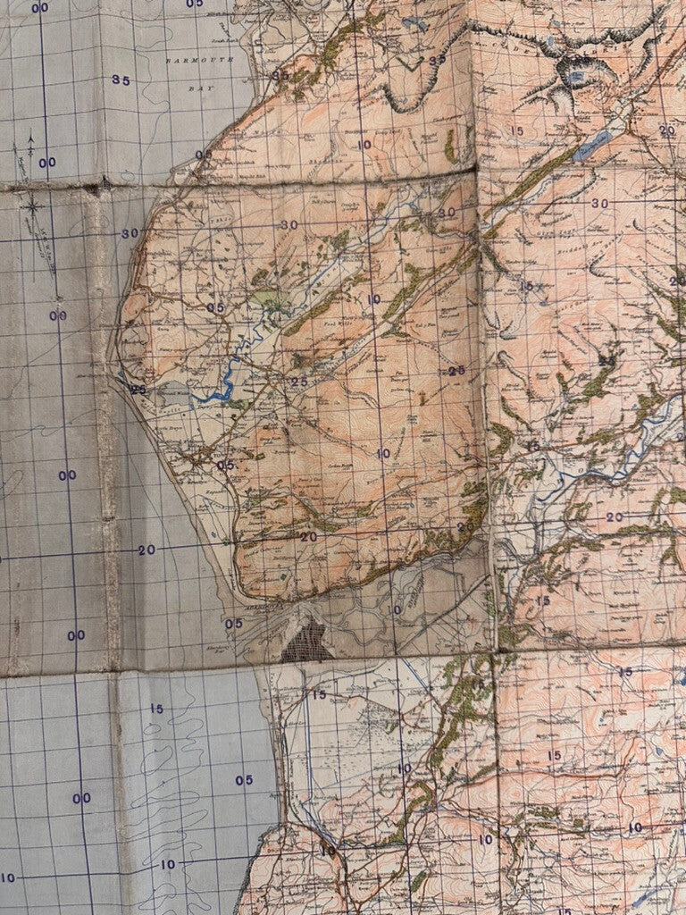 Original WW2 British Army GSGS OS Map of Wales - Barmouth & Aberystwyth - The Militaria Shop