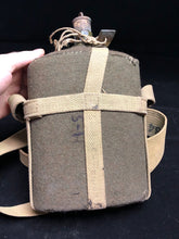 Load image into Gallery viewer, Original WW2 British Army 37 Pattern Water Bottle Set - Strap, Carrier &amp; Bottle
