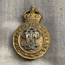 Load image into Gallery viewer, Original WW2 7th Queen&#39;s Own Hussars British Army Cap Badge - Rare Sand Cast
