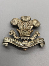 Charger l&#39;image dans la galerie, Original WW1 British Army Cap Badge - Denbighshire Hussars Yeomanry Regiment
