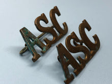 Load image into Gallery viewer, Original WW1 British Army Service Corps (A.S.C.) Shoulder Titles
