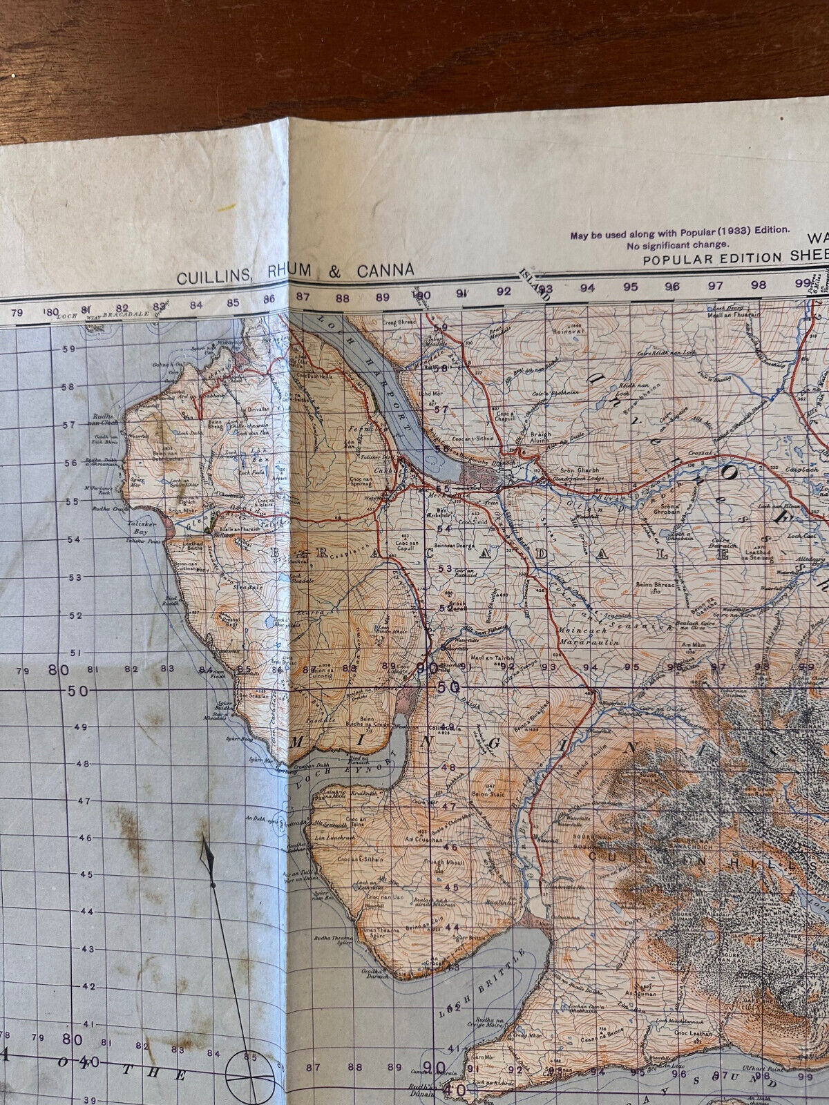 Original WW2 British Army GSGS Map of Scotland - Cuillins, Rhum & Canna - The Militaria Shop