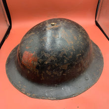 Load image into Gallery viewer, Original WW2 Mk1* British Army Brodie Combat Helmet &amp; Liner Set with Chinstrap
