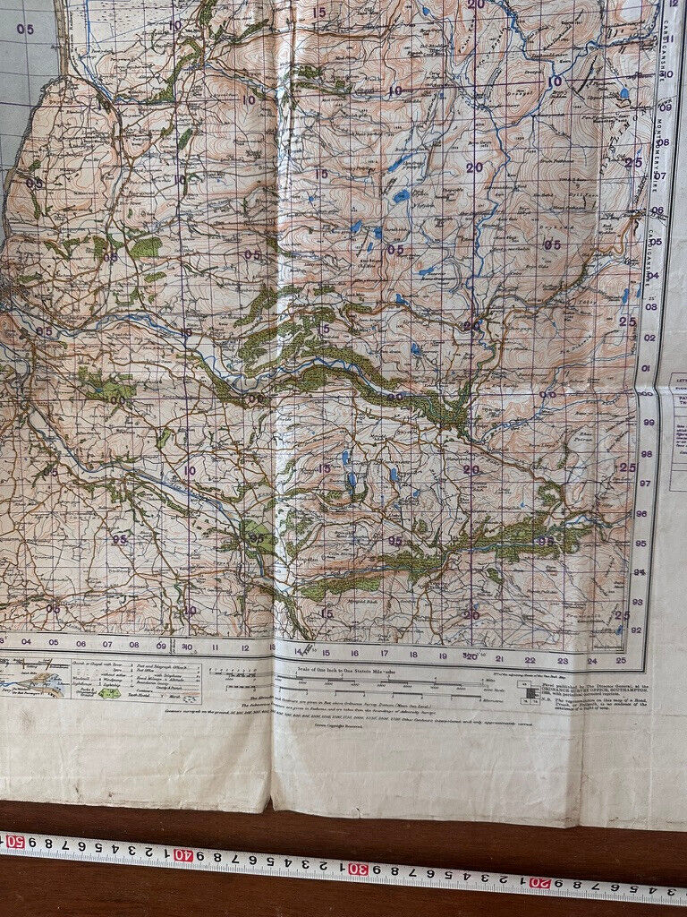 Original WW2 British Army OS Map of Great Britain - Barmouth & Aberysthwyth - The Militaria Shop