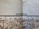 Original WW2 British Army GSGS OS Map of England - Tiverton - The Militaria Shop