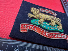 Charger l&#39;image dans la galerie, British Army Bullion Embroidered Blazer Badge - Royal Leicestershire -Hindoostan
