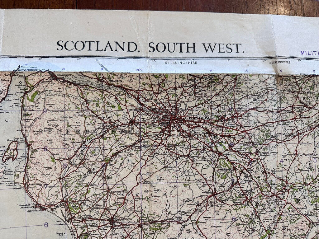 Original WW2 British Army GSGS OS Map of Scotland - South West - The Militaria Shop