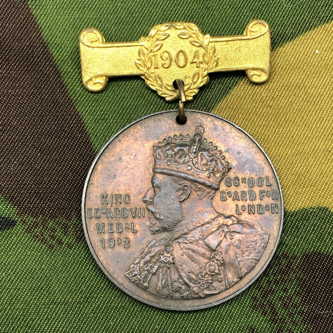 London County Council School Attendance Edward VII Medal 1904 - The Militaria Shop