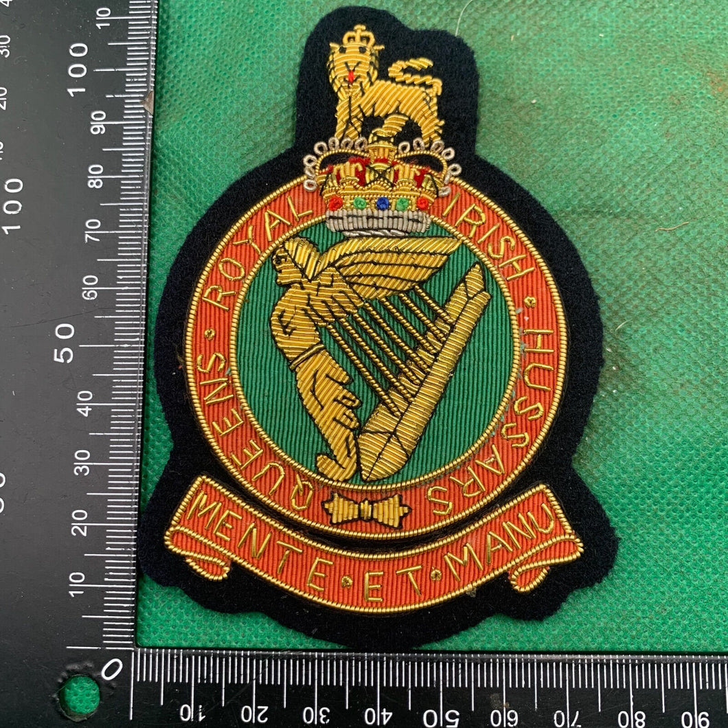 British Army Bullion Embroidered Blazer Badge - Queen's Royal Irish Hussars