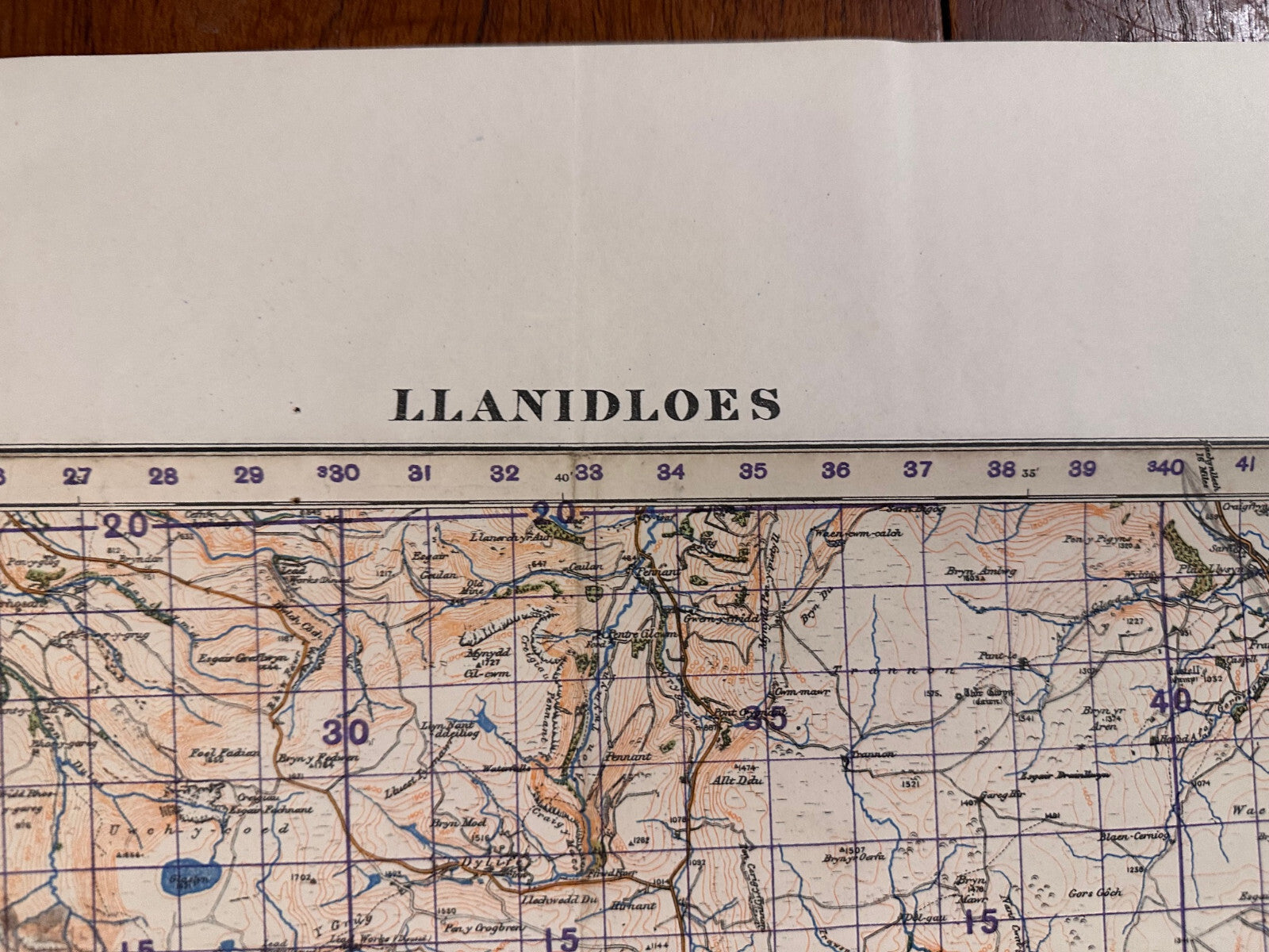 Original WW2 British Army GSGS OS Map of Wales - Llanidloes - The Militaria Shop