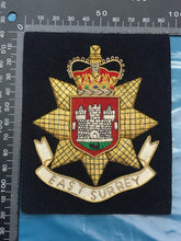 Load image into Gallery viewer, British Army Bullion Embroidered Blazer Badge - East Surrey Regiment
