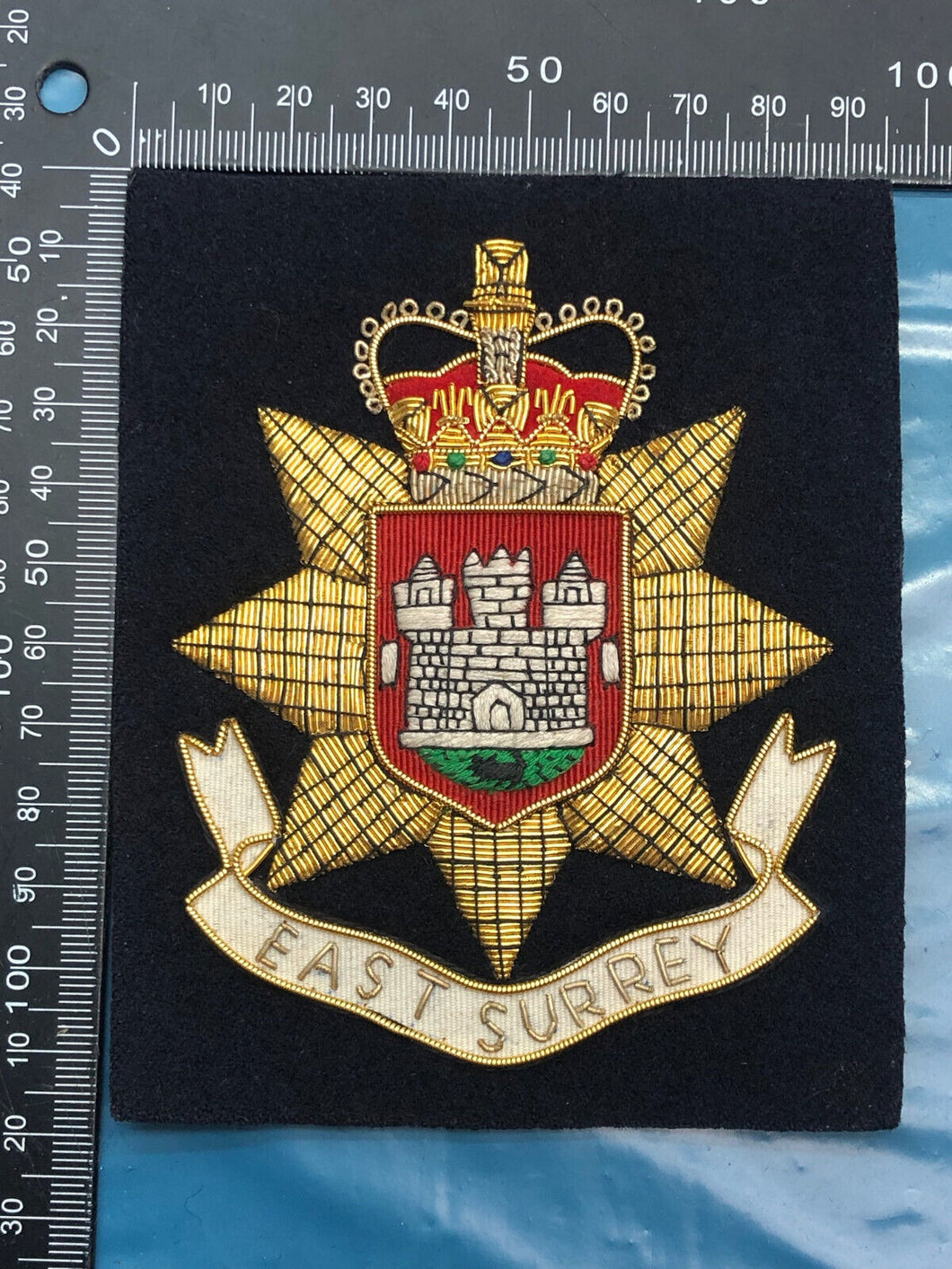 British Army Bullion Embroidered Blazer Badge - East Surrey Regiment