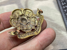 Load image into Gallery viewer, Original British Army WW1 Lancashire Hussars Cap Badge
